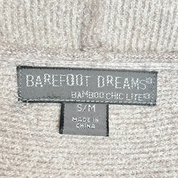 Barefoot Dreams Bamboo Chic Lite Grey Open Front Long Cozy Cardigan Sweater S/M - Picture 6 of 7